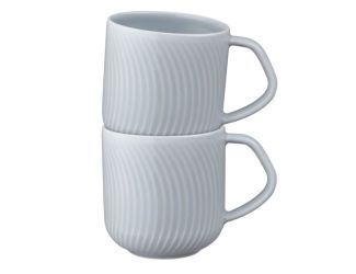 Denby Arc Grey Set Of 2 Large Mugs
