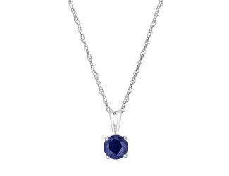 LALI Jewels 14K White Gold Sapphire Pendant With Chain