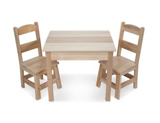 3pc Wooden Table & Chairs Set Ages 3-6 Years