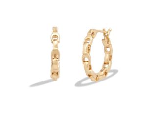 Small Chain Hoop Earrings Gold