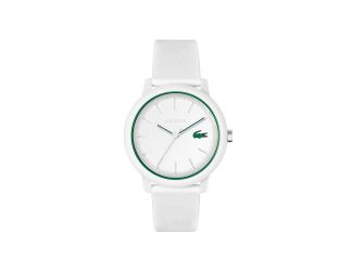 Mens 12.12 White & Green Silicone Strap Watch White Dial