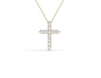 Round Lab Diamond Cross Pendant Size 4 CT