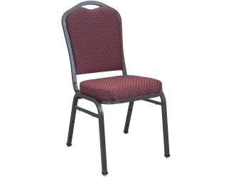 Premium Burgundy-patterned Crown Back Banquet Chair - Silver Vein