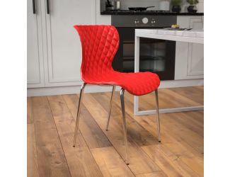 Contemporary Design Red Plastic Stack Chair
