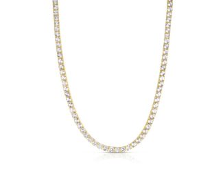 White Topaz Tennis Necklace Gold