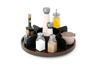 Bellwood Lazy Susan Divided Blk/Wal