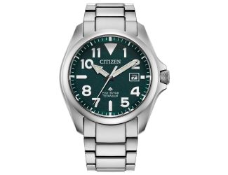 Citizen Men's Promaster Land Super Titanium Bracelet watch, Green dial