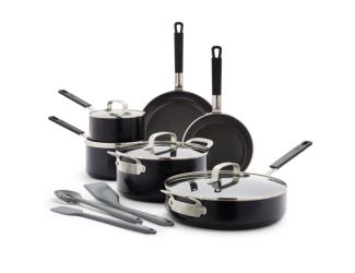 Ceramic Nonstick Aluminum 13pc Cookware Set Black