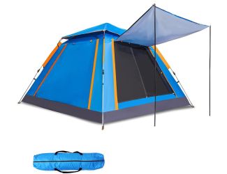 Instant Pop Up Tent 5 Person Blue Size XXL