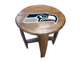 Seattle Seahawks Oak Barrel Table