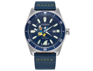 Mens Disney Donald Duck Leather Strap watch, Blue dial