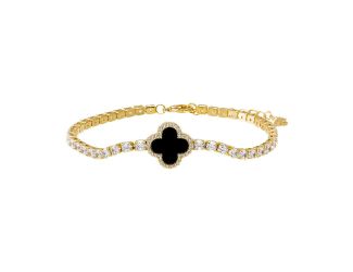 Four Leaf Stone Clover Tennis Bracelet