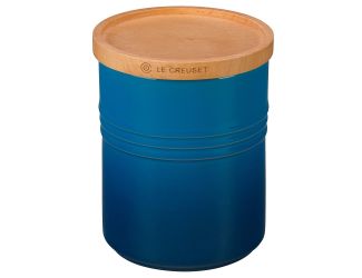 2.5qt Stoneware Storage Canister w/ Wood Lid Marseille