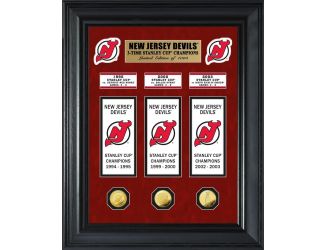 New Jersey Devils Stanley Cup Deluxe Banner Collection Photo Mint