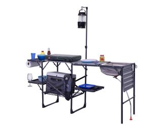 Portable Outdoor Master Cook Station - (Black and Chrome)