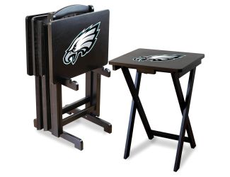 Philadelphia Eagles 4 TV Trays w/Stand