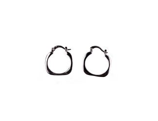 Silver Plated Squared Hoop Earrings