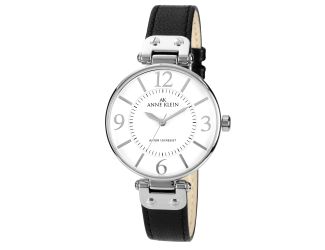 Women's Black Leather Strap Watch