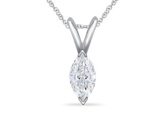 Marquise Shaped Pendant w/Chain Size 1.00ct