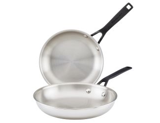 5-Ply Clad Stainless Steel 2pc Fry Pans 8" & 10"