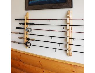 6-Fishing Rod Vertical/Horizontal Wall Mount