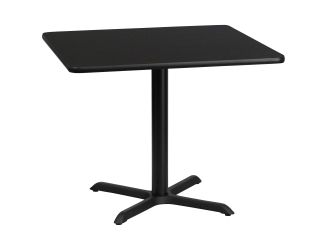 36" Square Black Laminate Table Top with 30" x 30" Table Height Base