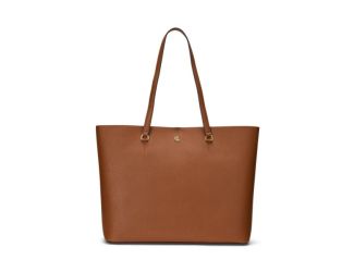 Karly Crosshatch Leather Large Tote Tan