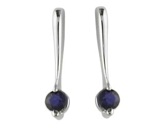 14K White Gold Sapphire Earrings