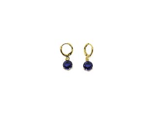 Gold Tone Cocktail Drop Earrings in Blue