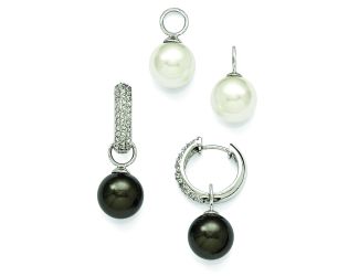 Sterling Silver Majestik with CZ Interchangeable Hoop Earrings