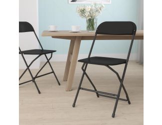 Folding Chair - Black Plastic  650LB Weight Capacity - Event Chair