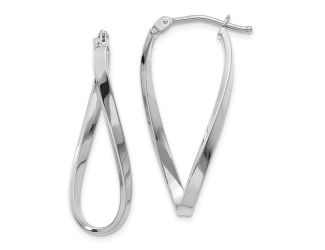14k White Gold Small Twisted Earrings