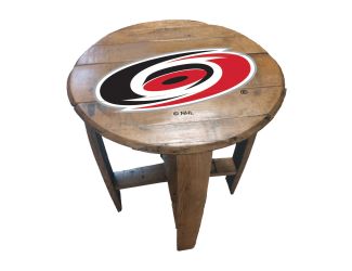 Carolina Hurricanes Oak Barrel Table