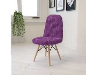 Shaggy Dog Purple Accent Chair - Dorm Chair - Retro Chair - Faux Fur Chair