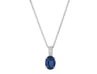 LALI Jewels 14K White Gold Diamond And Sapphire Pendant With Chain