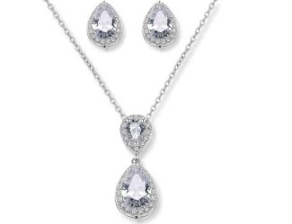 CZ Teardrop Jewelry Set