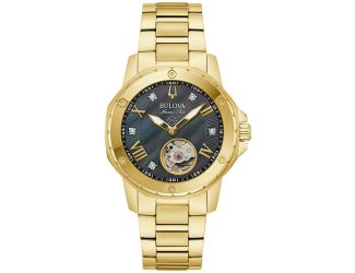 Ladies' Marine Star Series A Stainless Steel Bracelet watch, Black MOP dial