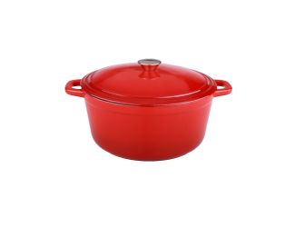 Neo Cast Iron Oval Covered Casserole 5qt Red