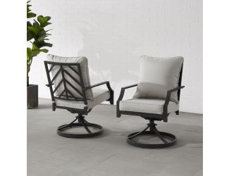 Otto 2Pc Swivel Outdoor Dining Chair Set
