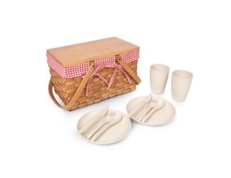 Piccola Picnic Basket, (Red & White Gingham)