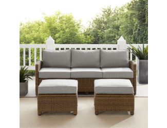 Bradenton 3Pc Wicker Outdoor Sofa Patio Furniture Set