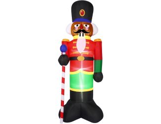 10-Ft. Tall Prelit African American Nutcracker Inflatable