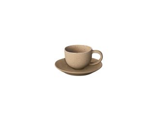 KUMI Stoneware Espresso Cups With Saucers - Set of 2