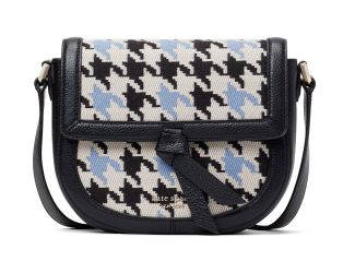 Knott Houndstooth Medium Saddle Crossbody - Multi