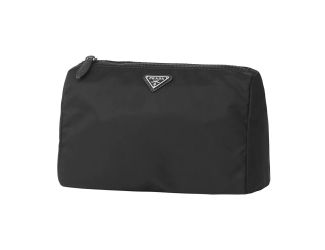 Prada Black Tessuto Nylon Medium Cosmetic Case Clutch