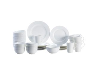 Delray White 40pc Bone China Dinnerware Set
