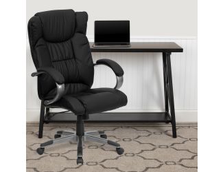 High Back Espresso LeatherSoft Soft Ripple Upholstered Executive Office Chair