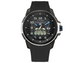 Men's Imperial Stormtrooper Eco-Drive Black Silicone Strap Watch Black Dial