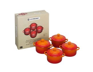 8oz Mini Cocottes Set with Cookbook - 4pk Flame