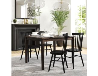 Solid Wood 47 Inch Commercial Grade Dining Table for 4 in Wenge Matte Finish